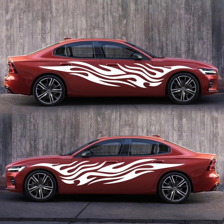 2 PCS/Set D-476 Fire Element Pattern Car Modified Decorative Sticker(White) - Decorative Sticker by PMC TechLife | Online Shopping South Africa | PMC TechLife | Buy Now Pay Later Mobicred