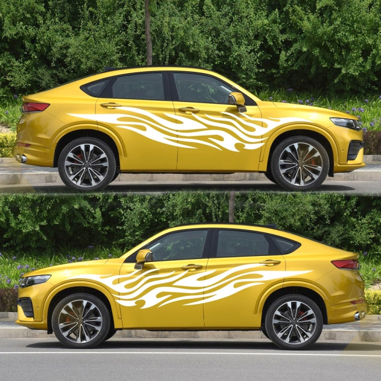 2 PCS/Set D-476 Fire Element Pattern Car Modified Decorative Sticker(White) - Decorative Sticker by PMC TechLife | Online Shopping South Africa | PMC TechLife | Buy Now Pay Later Mobicred