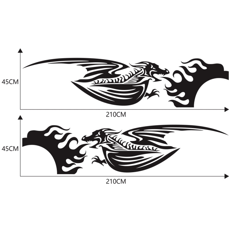 2 PCS/Set D-489 Fire-breathing Dragon Pattern Car Modified Decorative Sticker(Black) - Decorative Sticker by PMC TechLife | Online Shopping South Africa | PMC TechLife | Buy Now Pay Later Mobicred