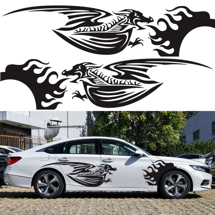 2 PCS/Set D-489 Fire-breathing Dragon Pattern Car Modified Decorative Sticker(Black) - Decorative Sticker by PMC Jewellery | Online Shopping South Africa | PMC Jewellery | Buy Now Pay Later Mobicred