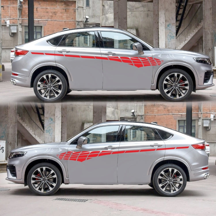 2 PCS/Set D-501 Plaid Pattern Car Modified Decorative Sticker(Red) - Decorative Sticker by PMC TechLife | Online Shopping South Africa | PMC TechLife | Buy Now Pay Later Mobicred