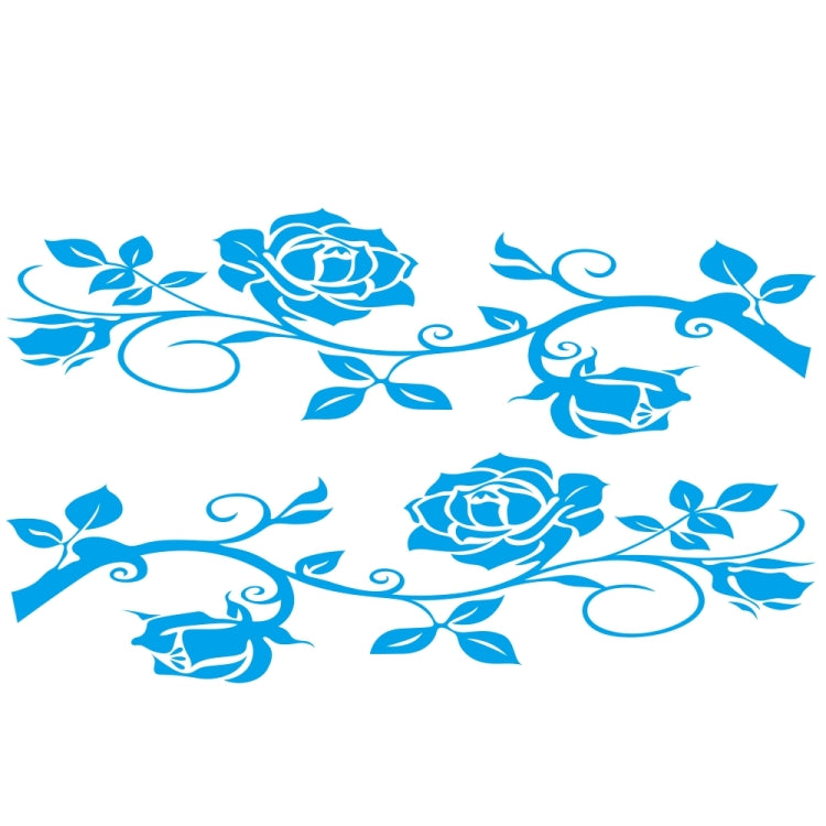 2 PCS/Set D-545 Rose Pattern Car Modified Decorative Sticker(Blue) - free shipping - PMC TechLife - Order now!