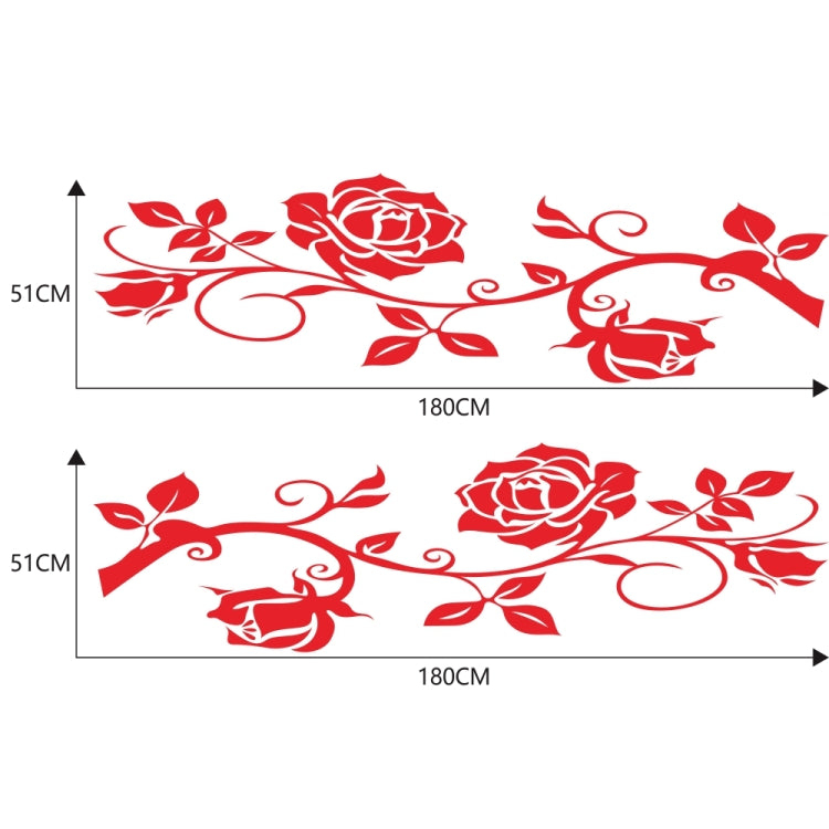 2 PCS/Set D-545 Rose Pattern Car Modified Decorative Sticker(Red) - Decorative Sticker by PMC TechLife | Online Shopping South Africa | PMC TechLife | Buy Now Pay Later Mobicred