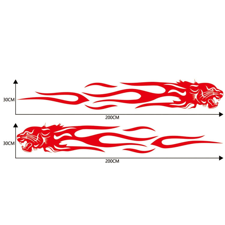 2 PCS/Set D-815 Flame Lion Pattern Car Modified Decorative Sticker(Red) - Decorative Sticker by PMC TechLife | Online Shopping South Africa | PMC TechLife | Buy Now Pay Later Mobicred