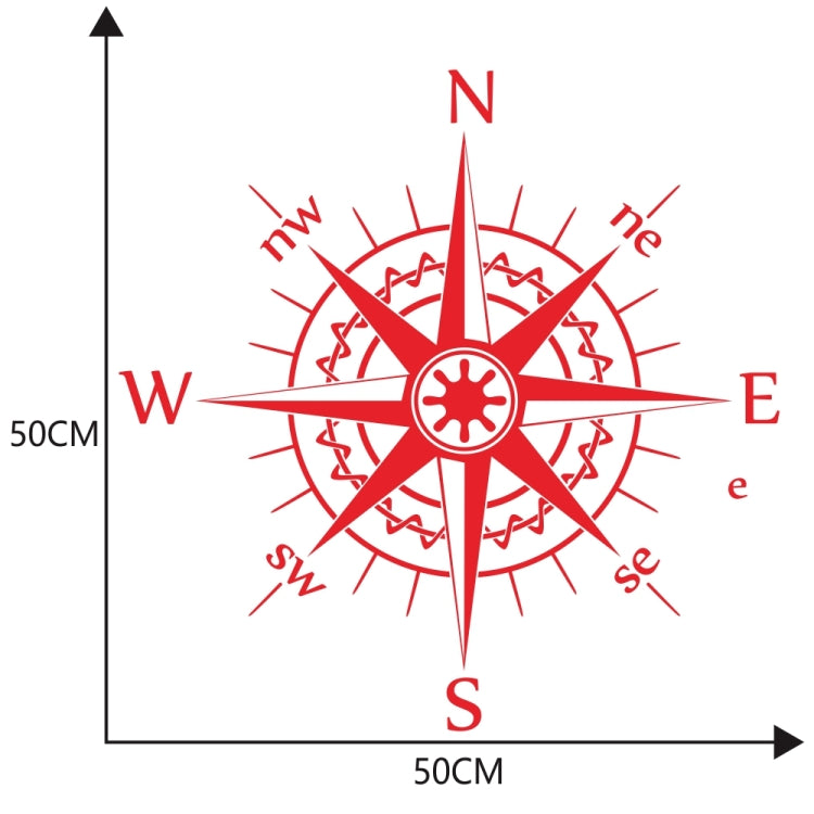 D-863 Compass Pattern Car Modified Decorative Sticker(Red) - Decorative Sticker by PMC TechLife | Online Shopping South Africa | PMC TechLife | Buy Now Pay Later Mobicred