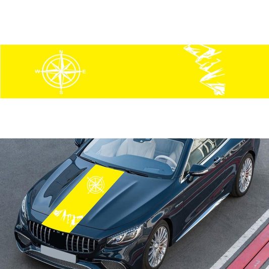 D-864 Compass Pattern Car Modified Decorative Sticker(Yellow) - Decorative Sticker by PMC Jewellery | Online Shopping South Africa | PMC Jewellery | Buy Now Pay Later Mobicred