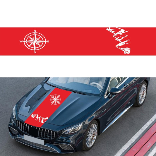 D-864 Compass Pattern Car Modified Decorative Sticker(Red) - Decorative Sticker by PMC Jewellery | Online Shopping South Africa | PMC Jewellery | Buy Now Pay Later Mobicred