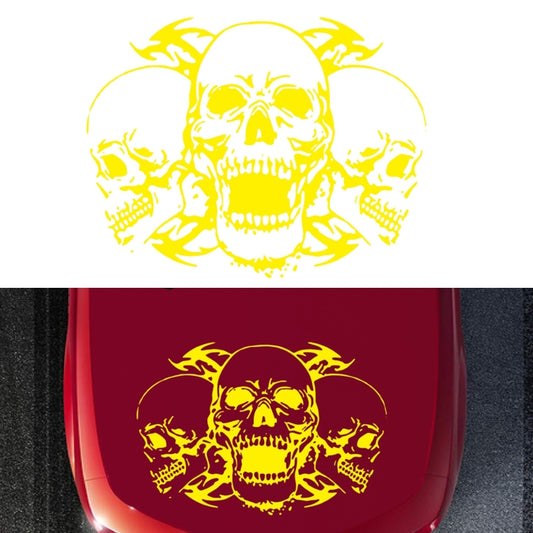 D-923 Three Skulls Pattern Car Modified Decorative Sticker(Yellow) - Decorative Sticker by PMC Jewellery | Online Shopping South Africa | PMC Jewellery | Buy Now Pay Later Mobicred