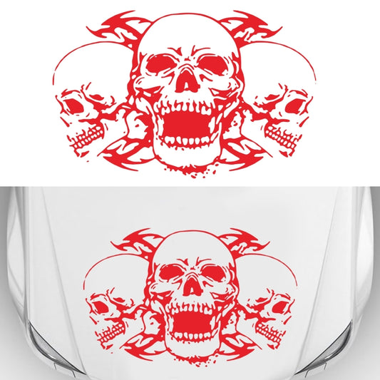 D-923 Three Skulls Pattern Car Modified Decorative Sticker(Red) - Decorative Sticker by PMC Jewellery | Online Shopping South Africa | PMC Jewellery | Buy Now Pay Later Mobicred