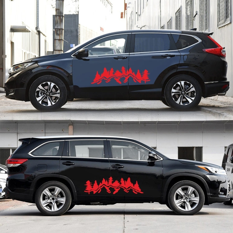 2 PCS/Set D-924 Mountain Woods Pattern Car Modified Decorative Sticker(Red) - Decorative Sticker by PMC TechLife | Online Shopping South Africa | PMC TechLife | Buy Now Pay Later Mobicred