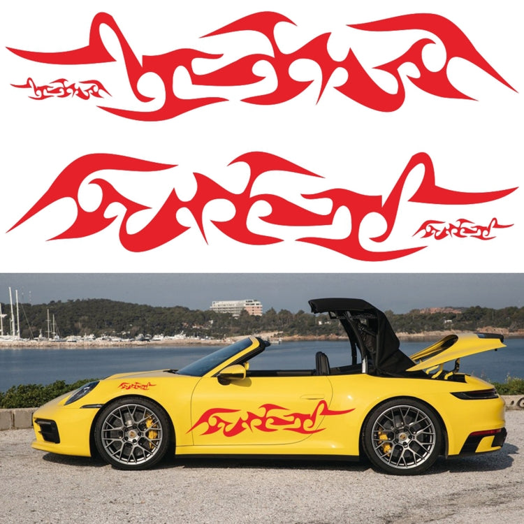 2 PCS/Set D-925 Flame Pattern Car Modified Decorative Sticker(Red) - Decorative Sticker by PMC TechLife | Online Shopping South Africa | PMC TechLife | Buy Now Pay Later Mobicred