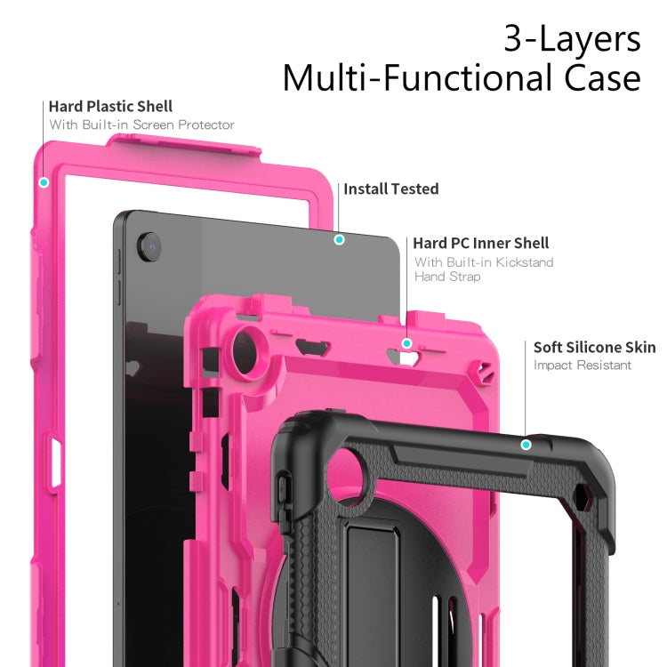 For Lenovo Tab M10 Plus 10.6 3rd Gen 2022 Silicone + PC Tablet Case(Rose Red + Black) - Lenovo by PMC TechLife | Online Shopping South Africa | PMC TechLife | Buy Now Pay Later Mobicred