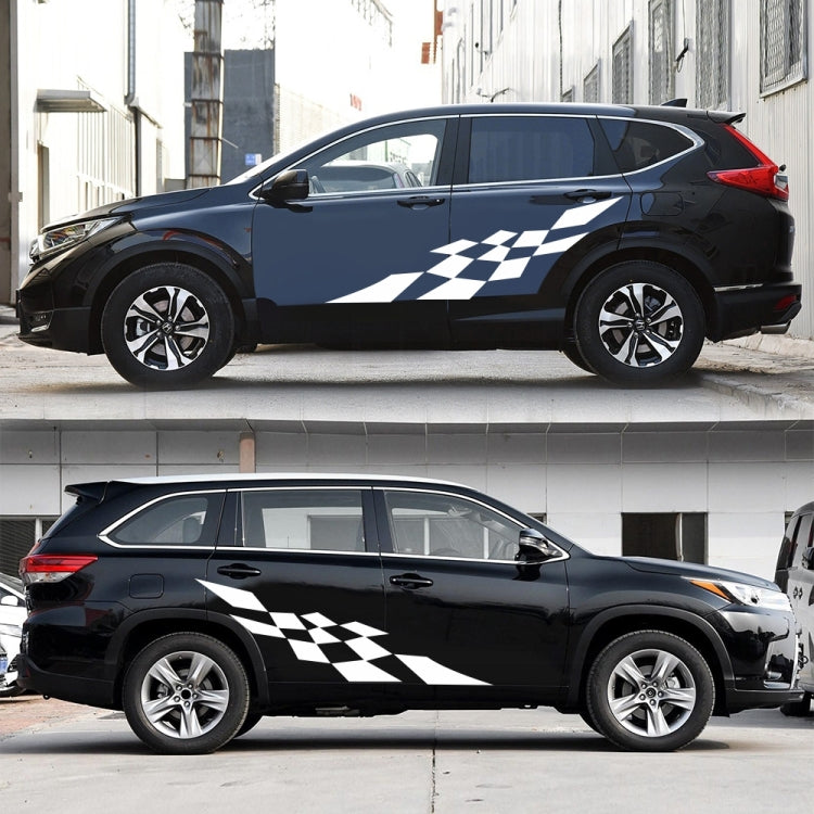 2 PCS/Set D-943 Checkered Flag Pattern Car Modified Decorative Sticker(White) - Decorative Sticker by PMC TechLife | Online Shopping South Africa | PMC TechLife | Buy Now Pay Later Mobicred