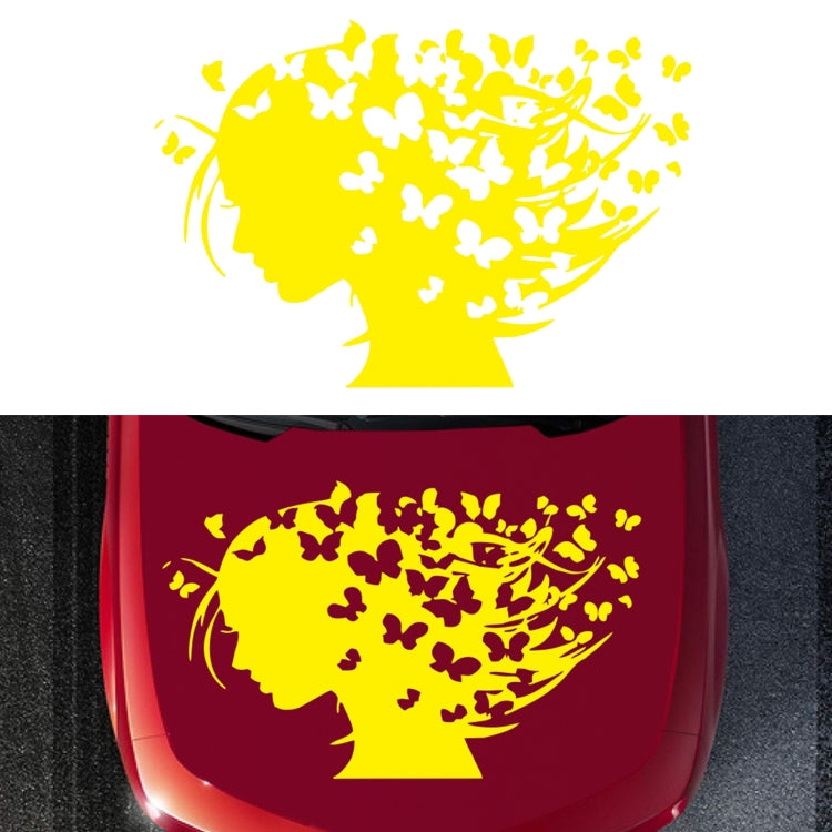 D-956 Butterfly Girl Pattern Car Modified Decorative Sticker(Yellow) - Decorative Sticker by PMC TechLife | Online Shopping South Africa | PMC TechLife | Buy Now Pay Later Mobicred