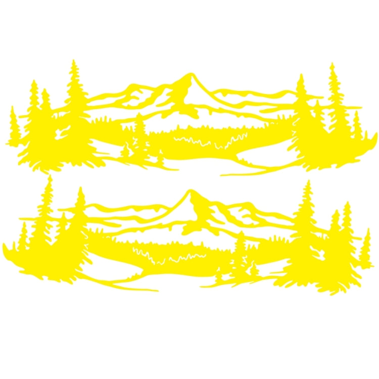 2 PCS/Set D-957 Mountains Pattern Car Modified Decorative Sticker(Yellow) - Decorative Sticker by PMC TechLife | Online Shopping South Africa | PMC TechLife | Buy Now Pay Later Mobicred