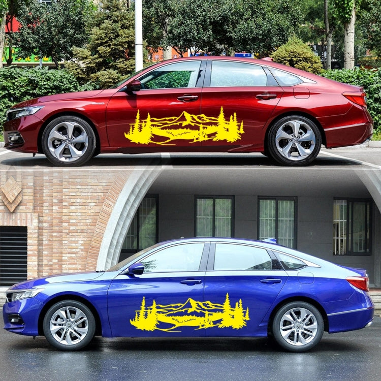 2 PCS/Set D-957 Mountains Pattern Car Modified Decorative Sticker(Yellow) - Decorative Sticker by PMC TechLife | Online Shopping South Africa | PMC TechLife | Buy Now Pay Later Mobicred