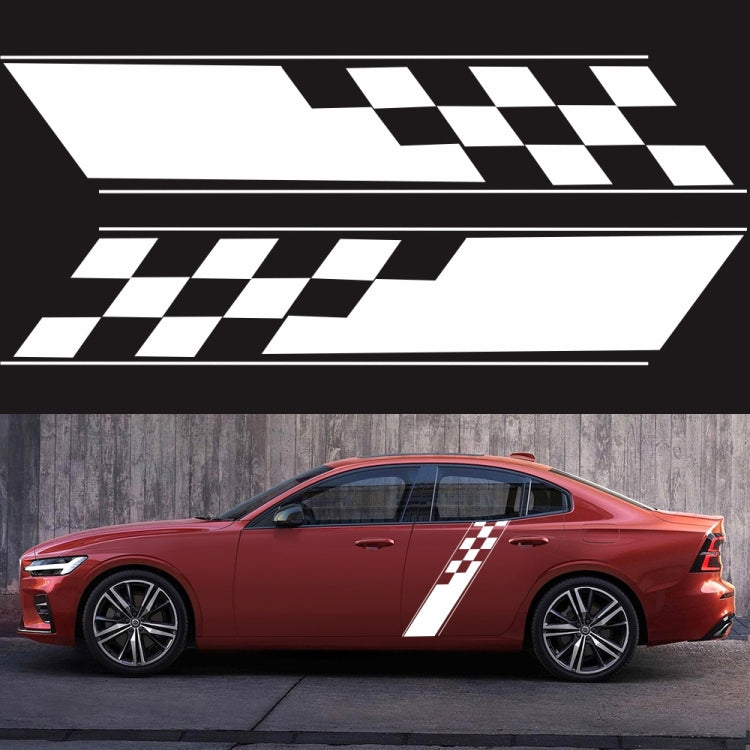 2 PCS/Set D-962 Checkered Flag Pattern Car Modified Decorative Sticker(White) - Decorative Sticker by PMC Jewellery | Online Shopping South Africa | PMC Jewellery | Buy Now Pay Later Mobicred