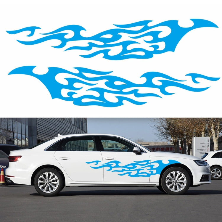 2 PCS/Set D-969 Flame Pattern Car Modified Decorative Sticker(Blue) - Decorative Sticker by PMC TechLife | Online Shopping South Africa | PMC TechLife | Buy Now Pay Later Mobicred