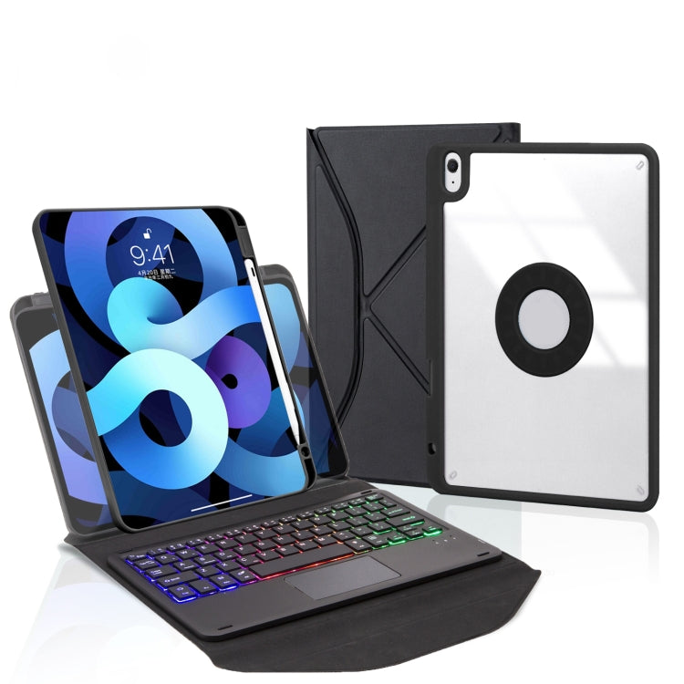 Z098B-AS Pen Slot Touchpad Backlight Bluetooth Keyboard Leather Tablet Case For iPad Air 11 2025 / 2024 / Air 5 / Air 4(Black) - For iPad Air by PMC TechLife | Online Shopping South Africa | PMC TechLife | Buy Now Pay Later Mobicred