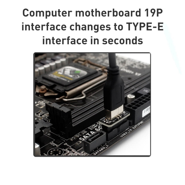 10 PCS 73S Mainboard USB 3.0 19P/20P to Type-E90 Degree Adapter - Others by PMC Jewellery | Online Shopping South Africa | PMC Jewellery | Buy Now Pay Later Mobicred