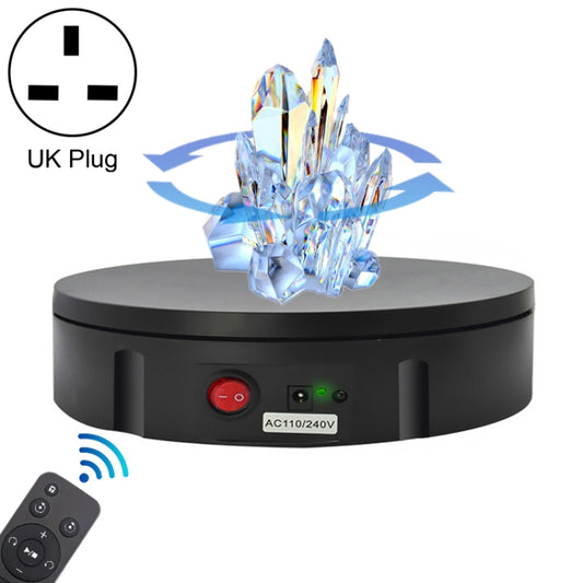 30cm Charging Rotating Display Stand Video Shooting Turntable, Load: 100kg, Power Plug:UK Plug(Black) -  by PMC Jewellery | Online Shopping South Africa | PMC Jewellery | Buy Now Pay Later Mobicred