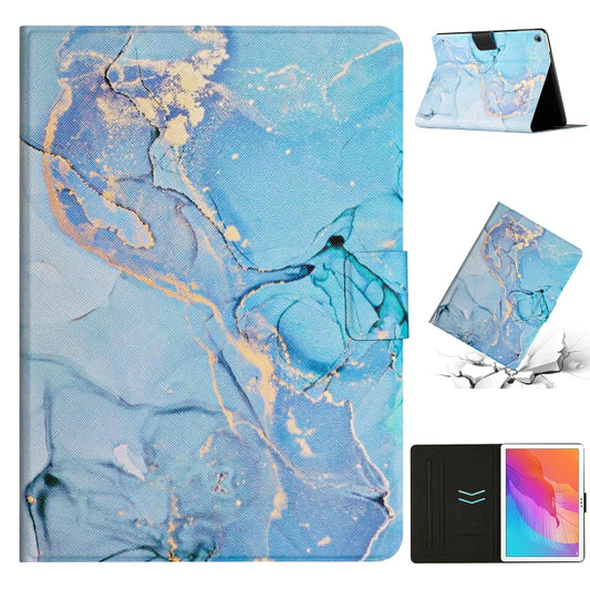 For Huawei MatePad T10s Marble Pattern Leather Tablet Case(Blue) - Huawei by PMC Jewellery | Online Shopping South Africa | PMC Jewellery | Buy Now Pay Later Mobicred