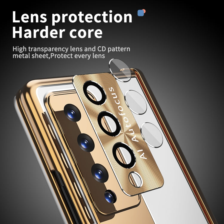 For Samsung Galaxy Z Fold4 Aluminum Alloy Double Hinge Shockproof Phone Protective Case(Silver Gold) - free shipping - PMC TechLife - Order now!