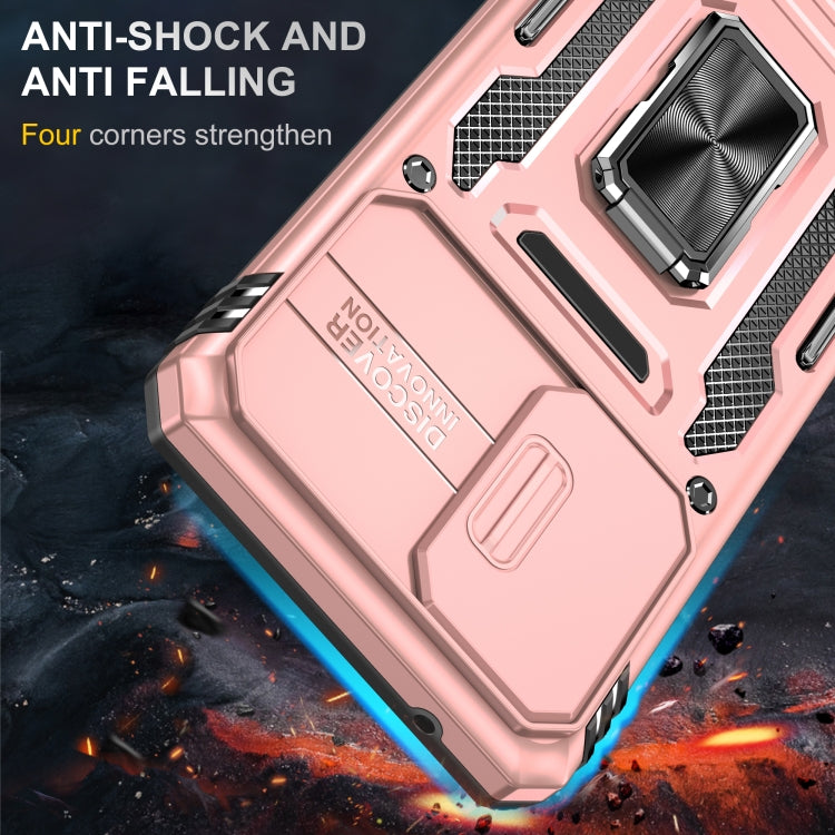 For Samsung Galaxy A52 5G/4G Armor PC + TPU Camera Shield Phone Case(Rose Gold) - Galaxy Phone Cases by PMC TechLife | Online Shopping South Africa | PMC TechLife