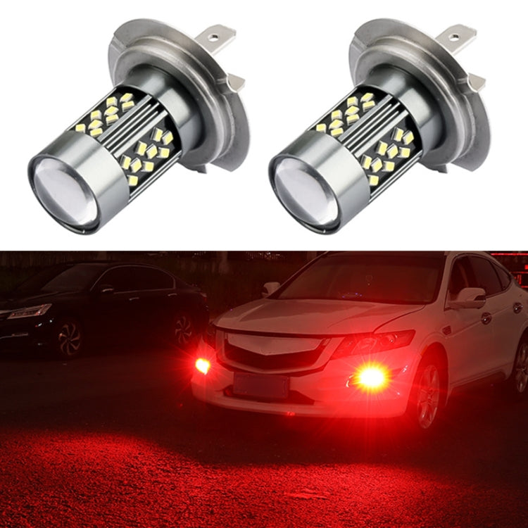 1 Pair H7 12V 7W Continuous Car LED Fog Light(Red Light) - Fog / Driving Lights by PMC TechLife | Online Shopping South Africa | PMC TechLife | Buy Now Pay Later Mobicred