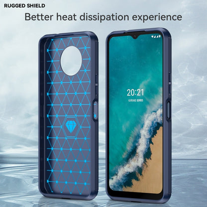 For Nokia G50 Brushed Texture Carbon Fiber TPU Phone Case(Blue) - Nokia Cases by PMC Jewellery | Online Shopping South Africa | PMC Jewellery | Buy Now Pay Later Mobicred