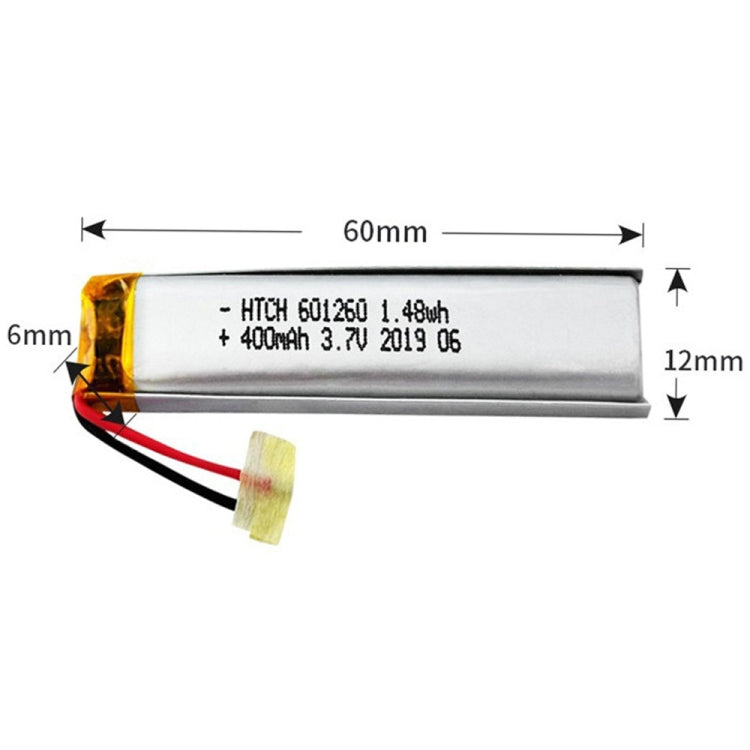 2pcs 601260 400mAh Li-Polymer Battery Replacement - Others by PMC Jewellery | Online Shopping South Africa | PMC Jewellery | Buy Now Pay Later Mobicred