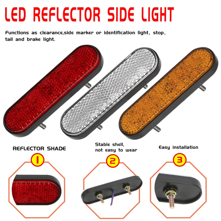 2 PCS 24LED Reflector Brake Light Turn Signal Light(White Shell Red Light) - Turn Signal by PMC TechLife | Online Shopping South Africa | PMC TechLife | Buy Now Pay Later Mobicred