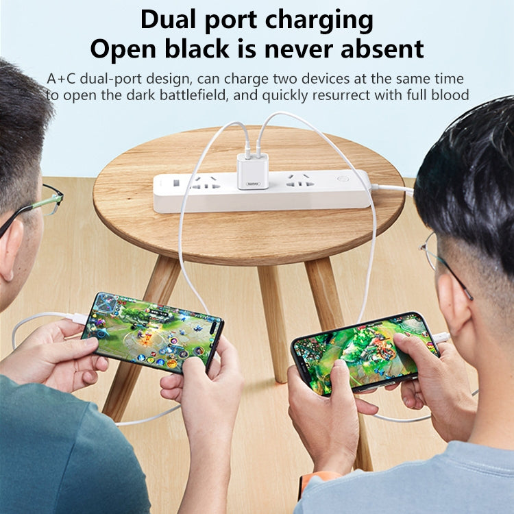 REMAX RP-U68 20W USB+USB-C/Type-C Dual Interface Fast Charger Set, Specification:UK Plug(White) - free shipping - PMC Jewellery - Order now!