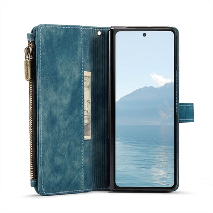 For Samsung Galaxy Z Fold6 5G CaseMe C30 Multifunctional Card Slots Zipper Phone Leather Phone Case(Blue) - Galaxy Z Fold6 5G Cases by CaseMe | Online Shopping South Africa | PMC Jewellery | Buy Now Pay Later Mobicred