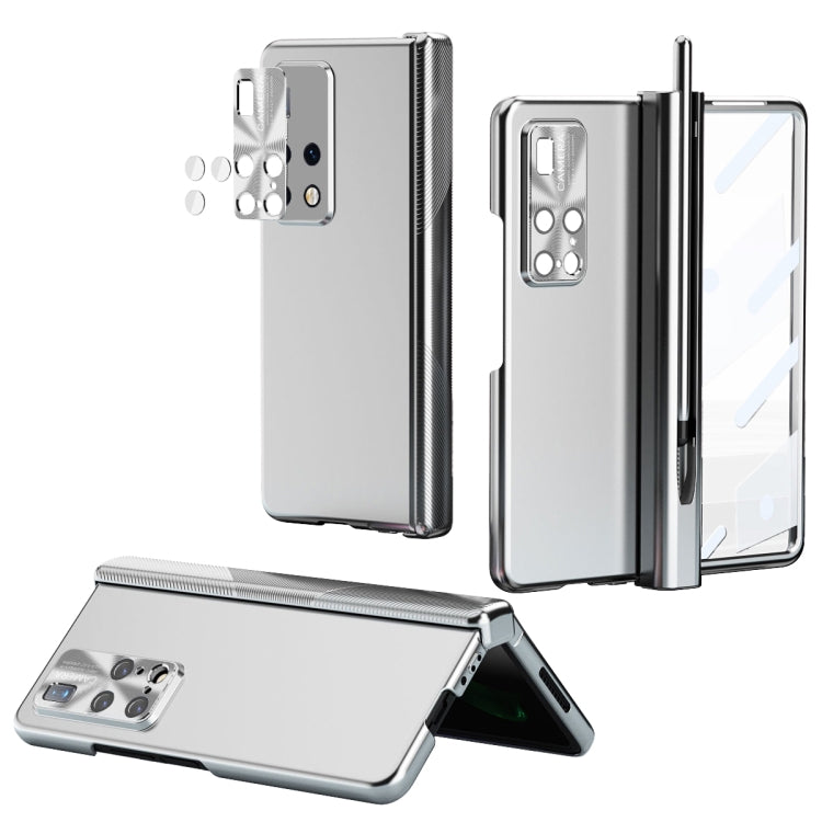 For Huawei Mate X2 Electroplating Hinged Folding Phone Case with S Pen Fold Edtion(Silver) - Huawei Cases by PMC TechLife | Online Shopping South Africa | PMC TechLife | Buy Now Pay Later Mobicred