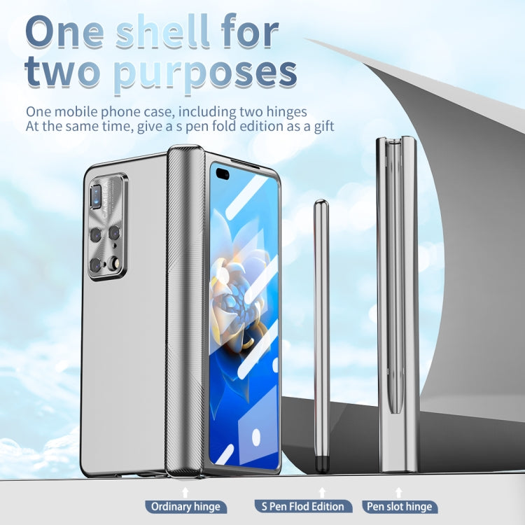 For Huawei Mate X2 Electroplating Hinged Folding Phone Case with S Pen Fold Edtion(Silver) - Huawei Cases by PMC TechLife | Online Shopping South Africa | PMC TechLife | Buy Now Pay Later Mobicred