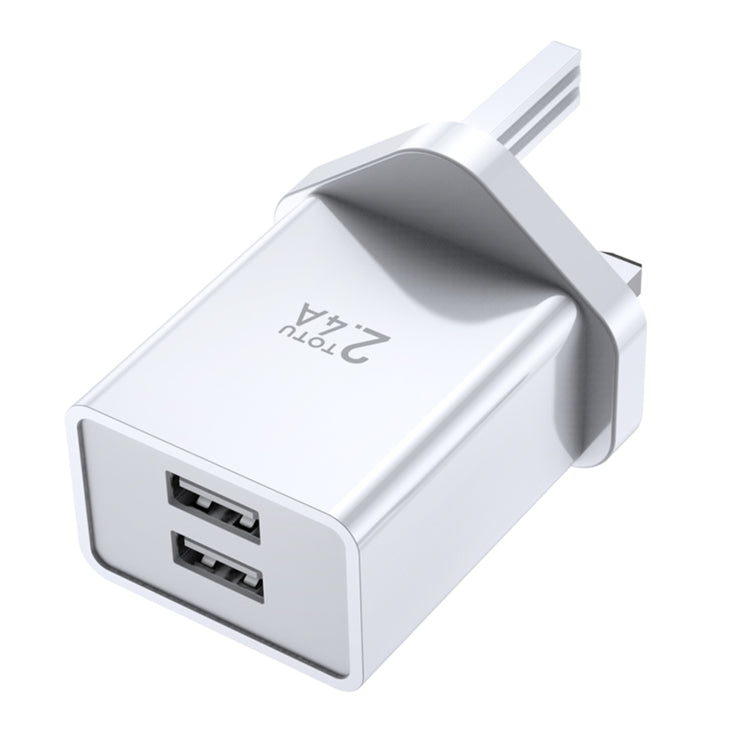 TOTU Joe Series Dual USB Ports Travel Charger, Plug Type:UK Plug(White) - USB Charger by TOTUDESIGN | Online Shopping South Africa | PMC Jewellery | Buy Now Pay Later Mobicred