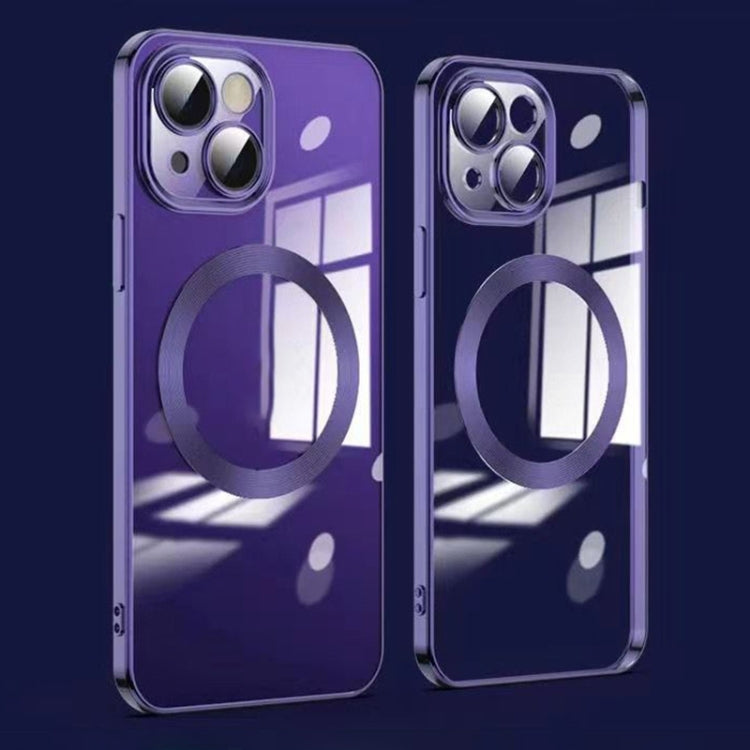 For iPhone 14 Lens Protector MagSafe Electroplated Phone Case (Deep Purple) - iPhone 14 Cases by PMC TechLife | Online Shopping South Africa | PMC TechLife