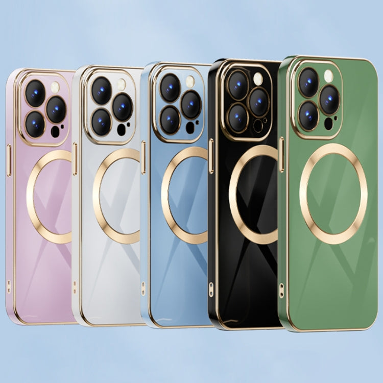 For iPhone 14 Pro Max 6D Gold Plated Magsafe Magnetic Phone Case (Sierra Blue) - iPhone 14 Pro Max Cases by PMC TechLife | Online Shopping South Africa | PMC TechLife