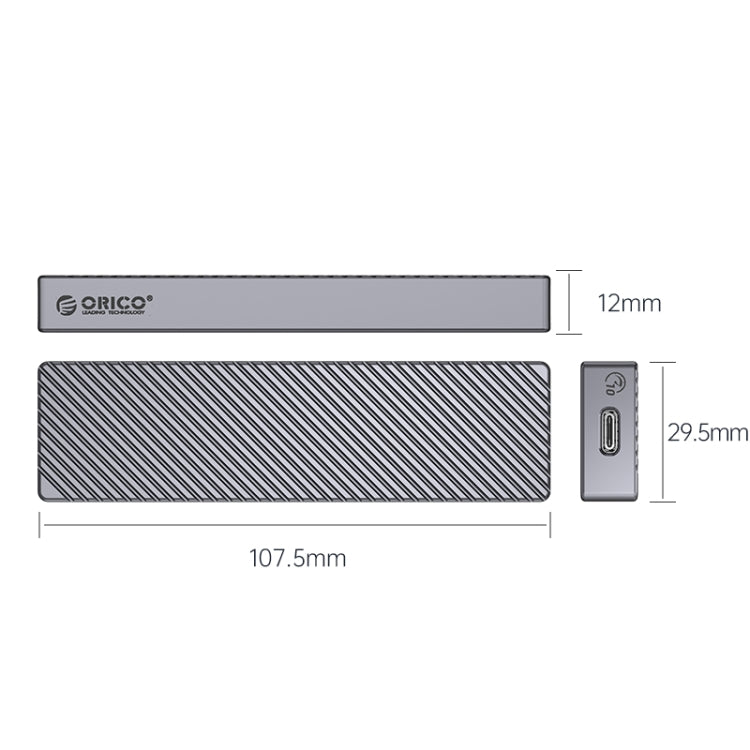 ORICO M212C3-G2-GY 10Gbps M.2 NVMe SSD Enclosure(Grey) - HDD Enclosure by ORICO | Online Shopping South Africa | PMC Jewellery | Buy Now Pay Later Mobicred