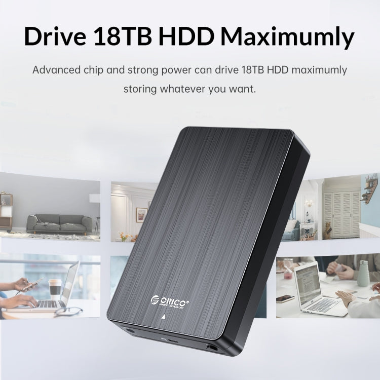 ORICO HM25U3 2.5 inch USB3.0 Micro-B Hard Drive Enclosure, Plug:US Plug(Black) - HDD Enclosure by ORICO | Online Shopping South Africa | PMC Jewellery | Buy Now Pay Later Mobicred