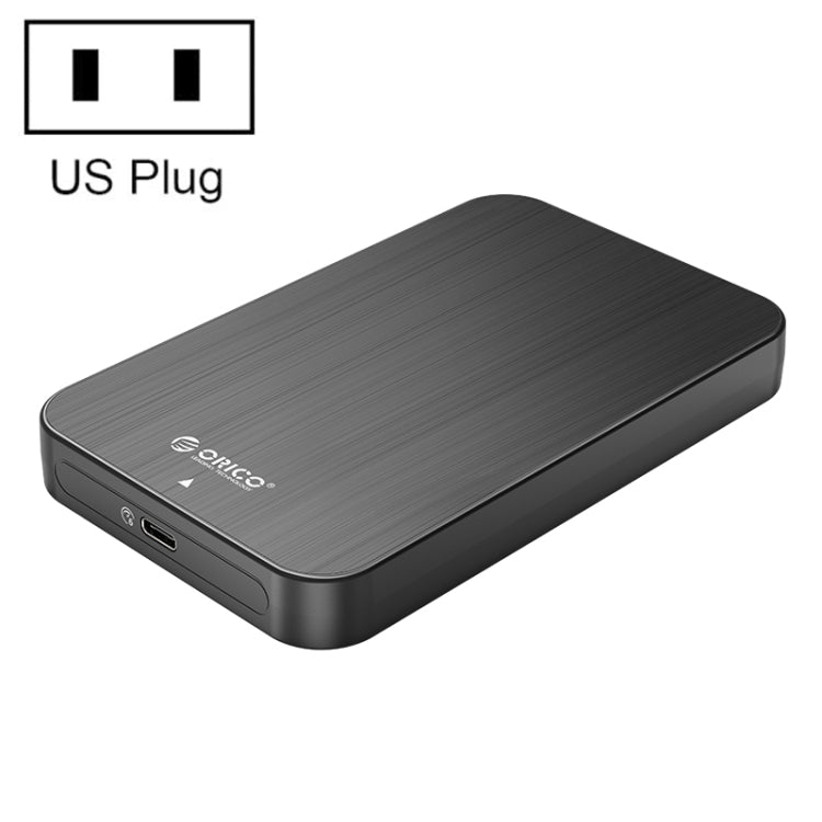 ORICO HM25C3 2.5 inch USB3.1 Gen1 Type-C Hard Drive Enclosure, Plug:US Plug(Black) - HDD Enclosure by ORICO | Online Shopping South Africa | PMC Jewellery | Buy Now Pay Later Mobicred