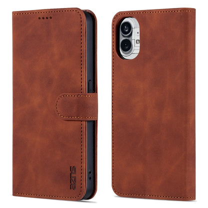 For Nothing Phone 1 AZNS Skin Feel Calf Texture Flip Leather Phone Case (Brown) - More Brand by AZNS | Online Shopping South Africa | PMC Jewellery | Buy Now Pay Later Mobicred