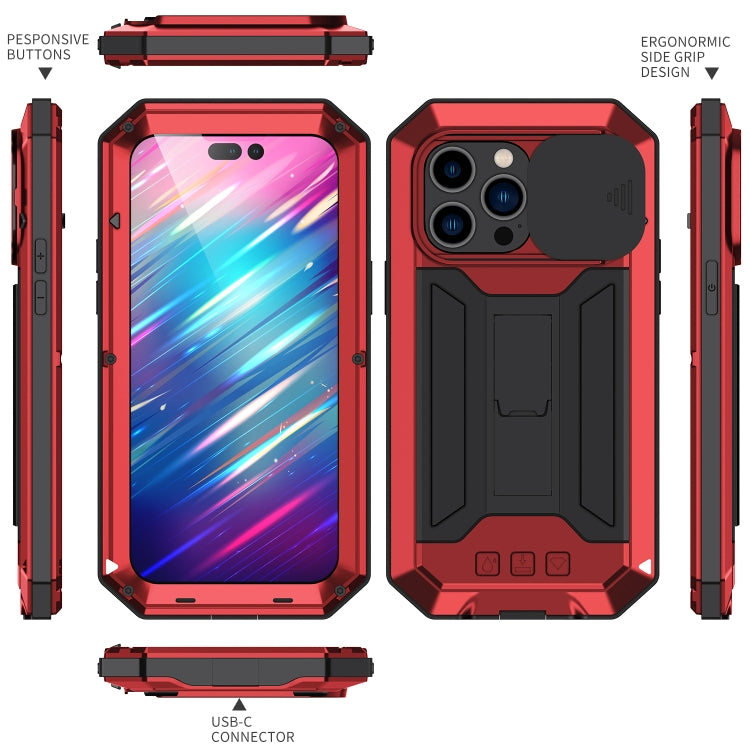 For iPhone 14 Pro R-JUST Shockproof Life Waterproof Dust-proof Case(Red) - iPhone 14 Pro Cases by R-JUST | Online Shopping South Africa | PMC TechLife | Buy Now Pay Later Mobicred