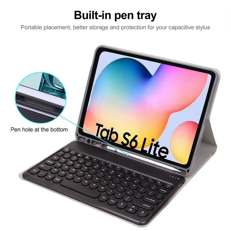 Round Cap Bluetooth Keyboard Leather Case with Pen Slot, without Touchpad For Samsung Galaxy Tab S7(Dark Blue+Black Keyboard) - Samsung Keyboard by PMC TechLife | Online Shopping South Africa | PMC TechLife