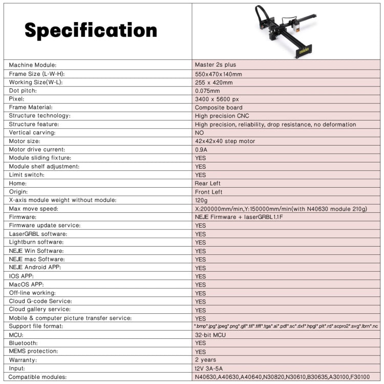 NEJE MASTER 3 Plus Laser Engraver with N40630 Laser Module(EU Plug) - free shipping - PMC Jewellery - Order now!