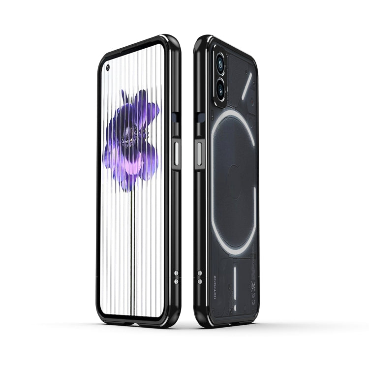 For Nothing Phone 1 Aurora Series Lens Protector + Metal Frame Protective Phone Case(Black Silver) - More Brand by PMC TechLife | Online Shopping South Africa | PMC TechLife | Buy Now Pay Later Mobicred