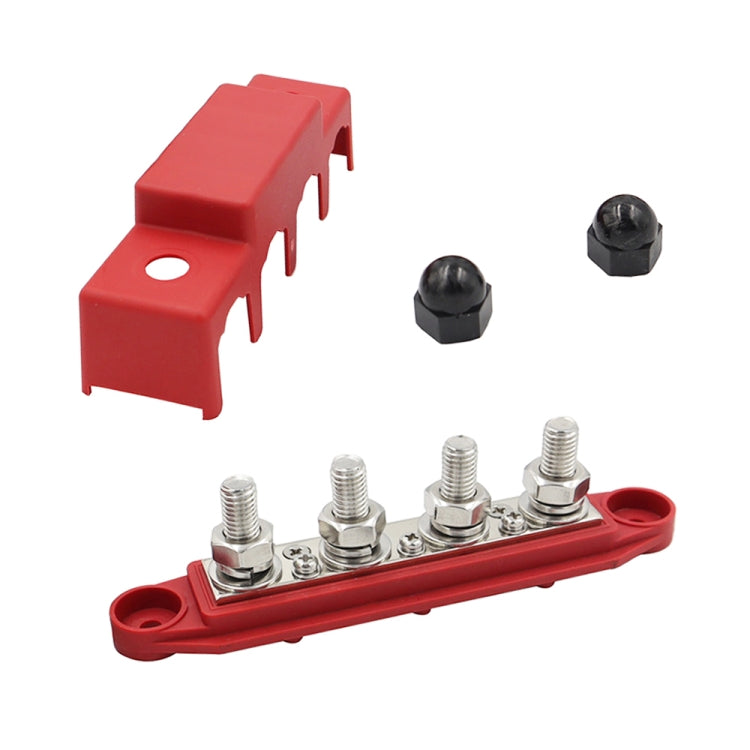 Red M8 Stud RV Ship High Current Power Distribution Terminal Block with Cover - Fuse by PMC Jewellery | Online Shopping South Africa | PMC Jewellery | Buy Now Pay Later Mobicred