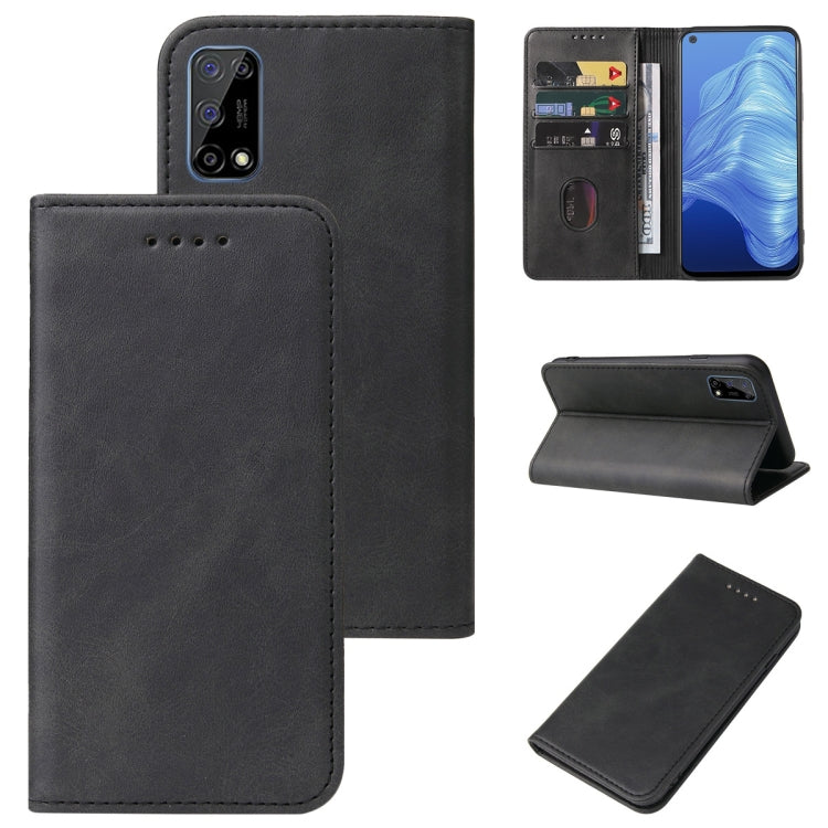 For Realme 7 5G Magnetic Closure Leather Phone Case(Black) - Realme Cases by PMC Jewellery | Online Shopping South Africa | PMC Jewellery | Buy Now Pay Later Mobicred