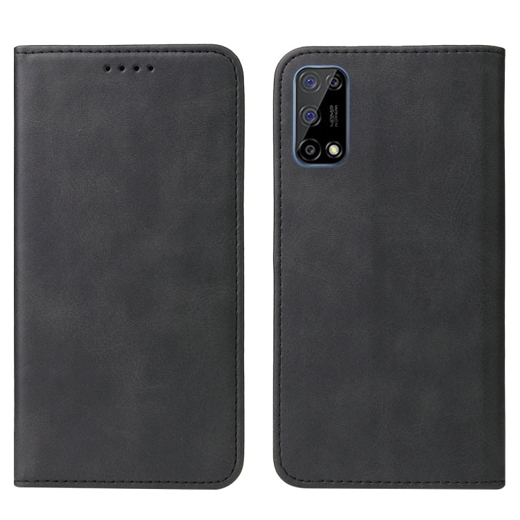 For Realme 7 5G Magnetic Closure Leather Phone Case(Black) - Realme Cases by PMC Jewellery | Online Shopping South Africa | PMC Jewellery | Buy Now Pay Later Mobicred